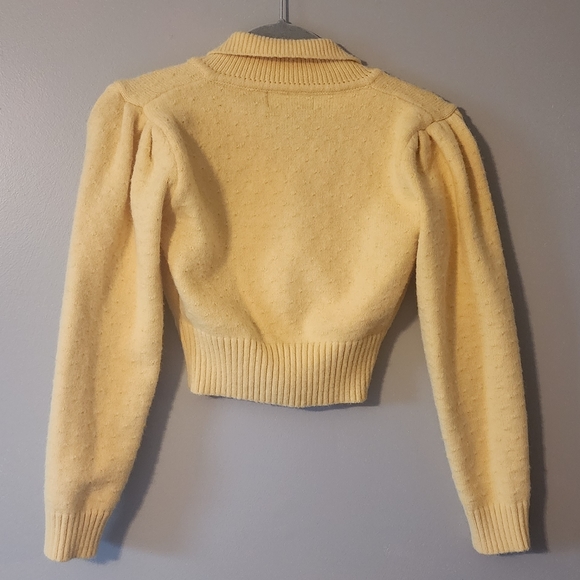 Cider small yellow cardigan with collar - Picture 2 of 4